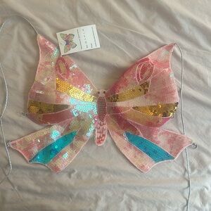 NWT Butterfly Glitter Top